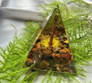 Tree of Life Orgone Pyramid- Reiki Healing Natural Crystal Meditation stone 80MM