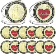 Tondiamo 12 Pieces Nurse Coin Double Side Nurse Challenge Coin Cool Nurse Gifts for Nurse Doctors to Express Gratitude and Respect