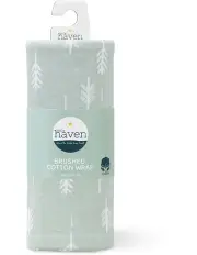[The Peanutshell] Little Haven Brushed Cotton Foliage Baby Wrap Blanket 100cm in Green