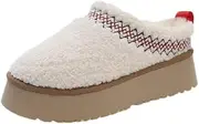 [EEHJZQRPL] Women's Thick-Soled Lambswool Snow Shoes, Velvet Warm Cotton Shoes and Slippers are Worn on The Outside of The Toe