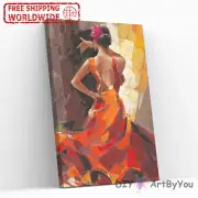 Paint By Numbers Kit Woman Abstract Painting Framed Art Oil Brush Draw Beginner