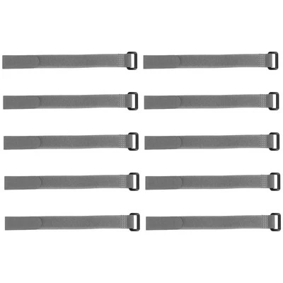 10pcs Hook and Loop Straps, 3/4-inch x 14-inch Securing Straps Cable Tie (Gray)