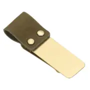 Pen Loop for Notebook, Brass Clip Pen Holder, Olive Green