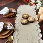 Handmade beaded runner, table decoration, White, 13x60 / 13x70 inch options