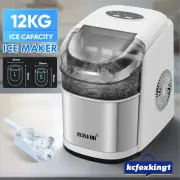 Maxkon 12KG Ice Maker Machine Bullet Shaped Cube Making Countertop Commercial
