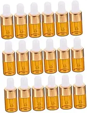 Healeved 25pcs Travel Glass Dropper Bottles UV Protection Mini Essential Oil Containers for Dispensing Perfumes DIY Blends and Massage Oils for Travel and Daily Use Random Color