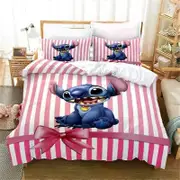 v1260 Bed Sheets Duvet Cover Anime Stitch Pattern Duvet Cover Set Pillowcase Bedding Set Single Double Queen Size Support Custom Size Kids 3-Piece Bed