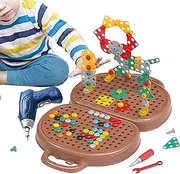Kids Tool Set, Screw Tools Boxs with Electrics Drills, Engineering Construction, 10.24x2.44x9.84 inches, Ideal for Preschool, Young Children, Girls Ages 3 and Up