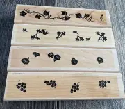 Stampin' Up Simply Divine Set of 4 Stamps Rubber Mounted Leaves Grapes Borders
