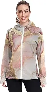 [Caihoyu] Plain Hoodie Long Sleeve Swim Shirts for Women UPF 50+ Protection Workout Sweatshirt Hiking Outdoor Performance, Multicolor09, Large