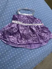 Build a Bear Sparkly Purple Seguin Halter Dress