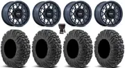 KMC Technic 15" Wheels Blue 30" MotoVator Tires Sportsman RZR Ranger