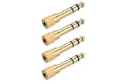 4PK Westinghouse Stereo Jack Adapter 3.5mm Female to 6.3mm Male Plug Gold Plated