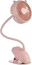 Placextre USB Portable Clip-on Stroller Fan Table Clip Fan 3 Speeds Settings Flexible Bendable Mini Desk Electric Fans USB Desktop Fan