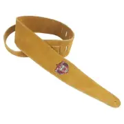 Henry Heller Leather Series, 2.5" Wide Guitar Strap, Embroidered Suede Tiger