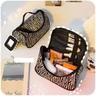 Large Capacity Geometric Makeup Bags Strip Pattern Cosmetic Bag Men
