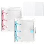Clear 3 Ring Binder Cover, 2 Pack PVC Notebook Binder, Pink Purple