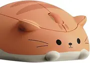 Akko Cat Theme Wireless Gaming Mouse, 2.4G GHz with a USB Receiver, Cute Optical Cordless Cartoon Mice for Computer/Laptop/Desktop/PC/iPad, Compatible with Mac/Win (Orange Kate)