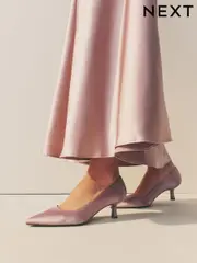 Dusky Pink Forever Comfort® Point Toe Bridesmaid Kitten Heel Courts (AY0823) | $79