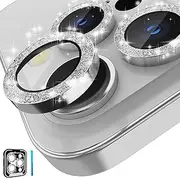 [CloudValley] Camera Lens Protector for iPhone 14 Pro (6.1 inch) and iPhone 14 Pro Max (6.7 inch), 9H Tempered Glass Metal Ring Camera Cover Film [Case Friendly Anti-Scratch HD Clear], Glitter