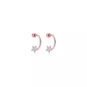 ANYCO Fashion Earrings Rose Gold Star Zircon 925 Sterling Silver Romantic Unique Bead Stud for Women Piercing Jewelry