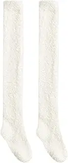 [Tadill] Leg Warmers Thigh High Socks Boot Socks Stockings over Knee Socks for Living Room, White