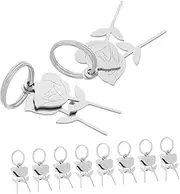 OSALADI Backpack Ejector Pin Keychain Hanging Charm Key Chain Tools Set of 10 Stainless Steel Flower Design