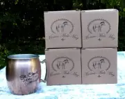 4 PC St. Cloud Athletic Club Moscow Mule Mug Copper Stainless Steel Set NIB