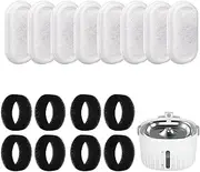 Cat Fountain Filter, Pet Water Fountain Filter, 8Pcs Carbon Filters + 8Pcs Foam Filters, Effectively Isolate Impurities Such As Hair in The Water