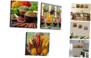 3 Piece Set Spice and Spoon Wall Art Painting Kitchen Pictures Wall Decor