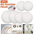 6x Round Blank Painting Canvas Artist Stretched White Primer Oil Acrylic Board