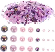 Ipetboom Nail Beads Pearl and Rhinestone Flatback Decorations for DIY Nail Art Assorted Gems for Unique Manicures and Craft Projects Present for Teens and Brides