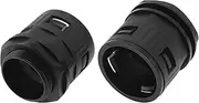 X AUTOHAUX M40x1.5 Cable Glands 42.5mm / 1.67" Bellows Quick Connector Straight PA6 Nylon Black 2 Pcs