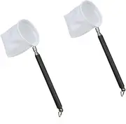 GYWHOOFT Shrimp Catch Net,2 Pcs Small Telescopic Aquarium Fish Net,Telescopic Long Handle Fishing Net,Telescopic Small Aquarium Fishing Net Extendable Skimming Net for Small Pond Fish Tank Aquarium
