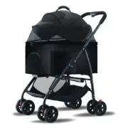 PORIYA Pet Stroller Dog Pram Large Cat Carrier Travel Foldable 4 Wheel Pushchair