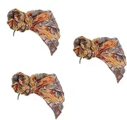 [VALICLUD] Women Headscarf Ladies Hat Sleeping Bonnet Cap Knot Headwrap Cap Lady Salon Hat Turban Donuts Cap Hijab Satin Scarves Turban Headwrap Beanie Bonnet Turban Beanie Orange