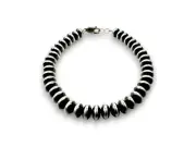 Navajo Sterling Silver Rondelles Saucer Flat Bead Bracelet 6mm 7" 98967
