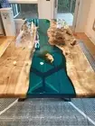 epoxy resin river dining table live edge wood epoxy resin table coffee/end table