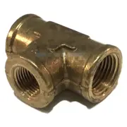 BRASS FORGED REDUCING TEE FITTING 1/2 X 1/2 X 3/8 FEMALE NPT FNPT WOG