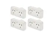 4x Sansai Right Hand Standard 10A Flat Panel Double Adaptor Adapter AU NZ Plug