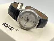 MONTBLANC HERITAGE GMT SILVERY WHITE DIAL 40MM WATCH NEW 100% GENUINE MSRP $3385