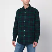 [Polo Ralph Lauren] Blue navy/green check pattern shirt Custom-Fit XL Blue