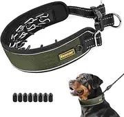 Mayerzon No Pull Collar for Small Medium Large Dogs Beagle German Shepherd Rottweiler, Patented Martingale Anti Pull Dog Collar with Buckle for Walking Training, Reflective, Adjustable(Green, L)