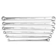 New Sidchrome quality 6pce Flat Ring Metric TorquePlus Spanner Set Extra Long