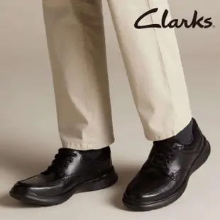 【Clarks】男鞋 Cotrell Edge 全皮面寬楦綁帶輕量休閒鞋(CLM37385C)