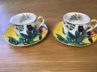 Grace Teaware Teaware Cup And Saucer Floral Birds Butterfly Set Od 2