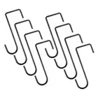 8Pcs Vinyl Fence Hooks Patio Hooks, 2 x 6 Inch Fence Hooks Hangers, Black