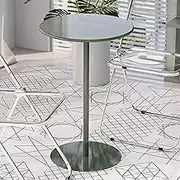 Bar Table Round Breakfast Kitchen Desk, Metal Pub Bistro Table Counter Drink Table Tall Top Tables Coffee Table, Small Side/end Table for Living Room Sofa