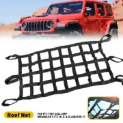 Mesh Cargo Net Roof Top Netting Hammock for 1987-24 Jeep Wrangler YJ TJ JK JL JT