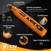 Mini Cordless Rotary Tool Kit 5-Speed USB, 61 Accessories for DIY Crafts